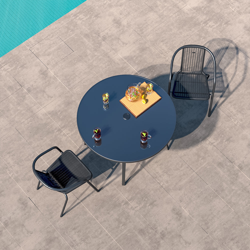 2/4 Pcs Garden Dining Chairs Set with Round Table