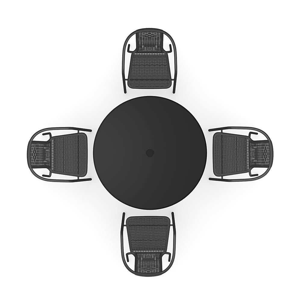 2/4 Pcs Garden Dining Chairs Set with Round Table