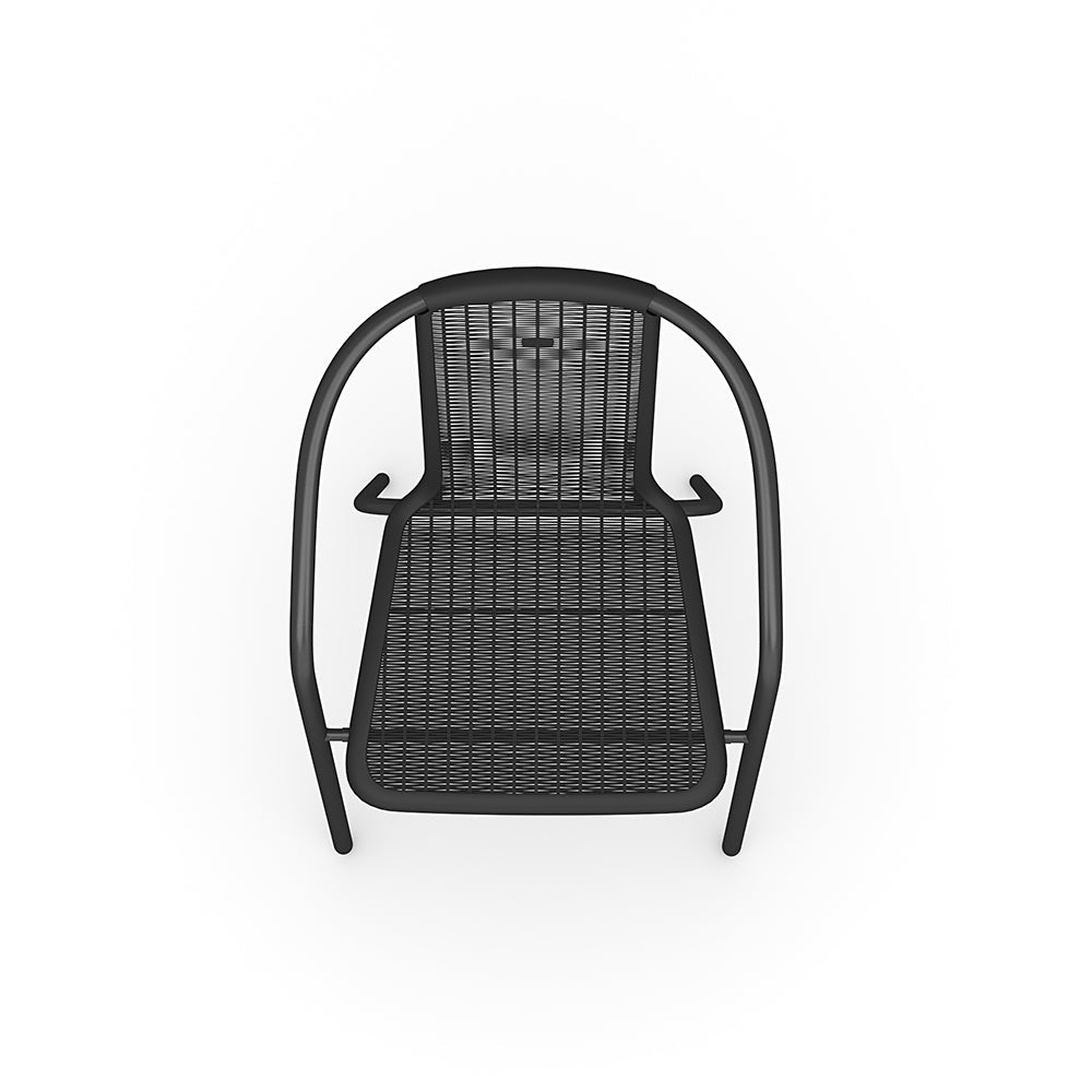 6 Pcs Black Outdoor Dining Chairs