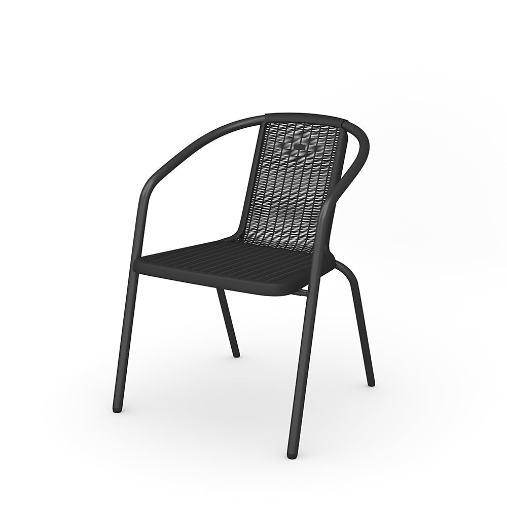 6 Pcs Black Outdoor Dining Chairs