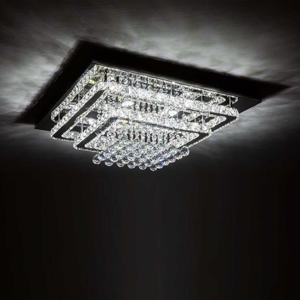 Modern Crystal LED Flush Mount Ceiling Light Fixture