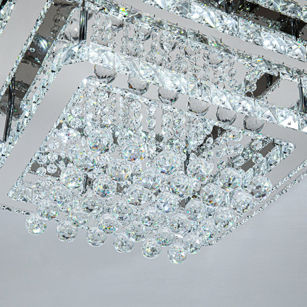 Modern Crystal LED Flush Mount Ceiling Light Fixture