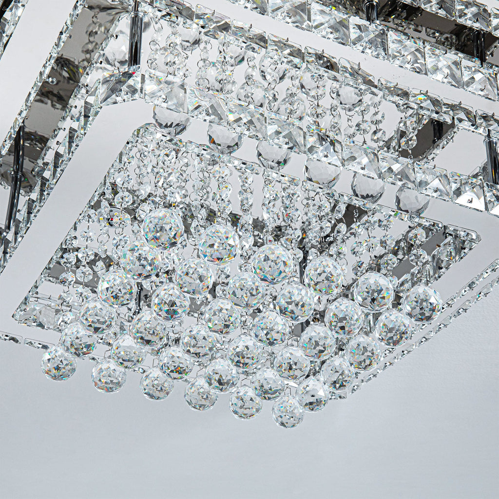 Modern Crystal LED Flush Mount Ceiling Light Fixture