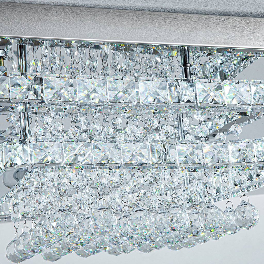 Modern Crystal LED Flush Mount Ceiling Light Fixture