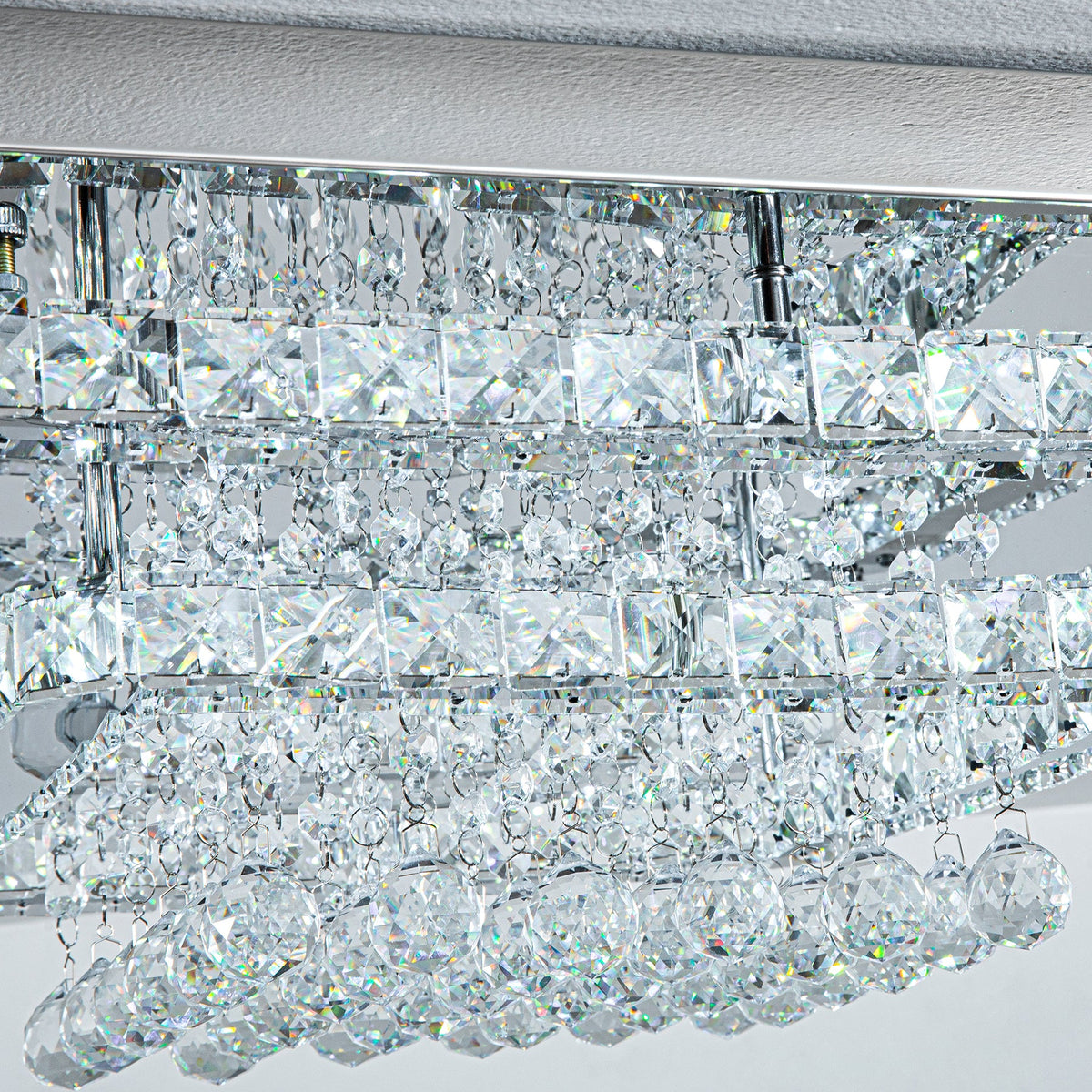 Modern Crystal LED Flush Mount Ceiling Light Fixture
