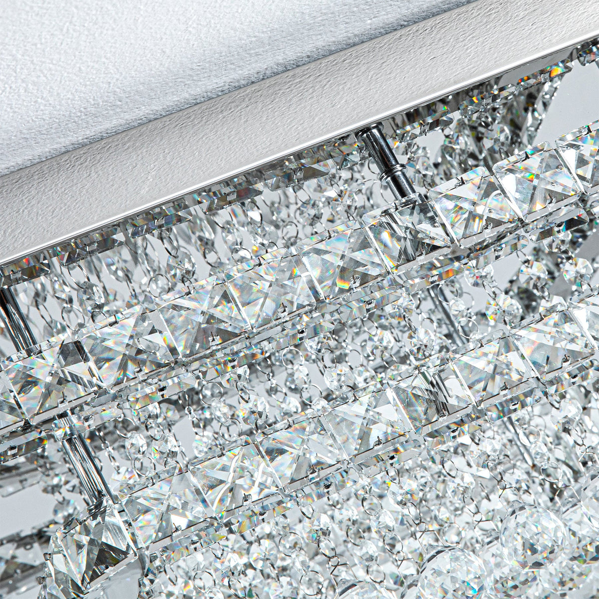 Modern Crystal LED Flush Mount Ceiling Light Fixture