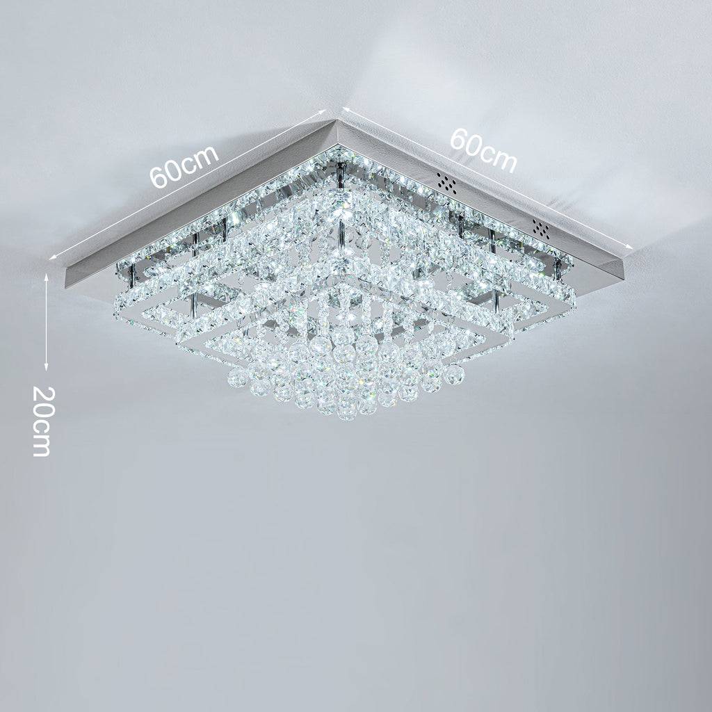 Modern Crystal LED Flush Mount Ceiling Light Fixture