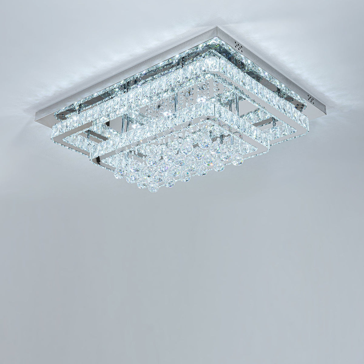 80cm Wide Double-Tier Crystal LED Ceiling Light 100W