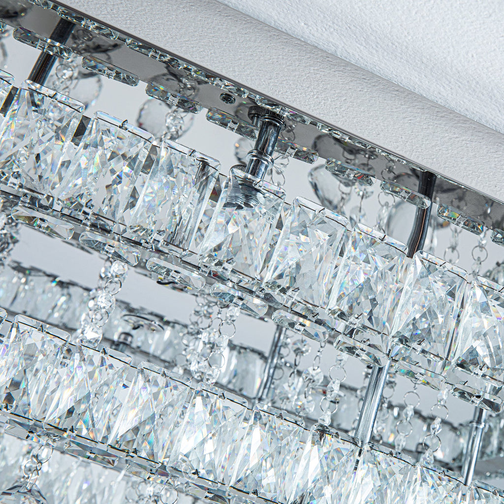 80cm Wide Double-Tier Crystal LED Ceiling Light 100W