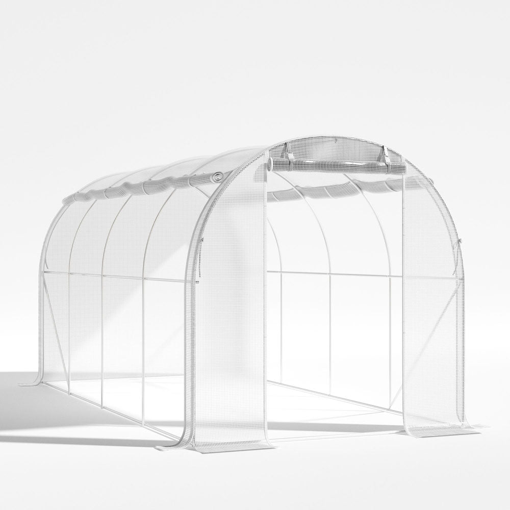 White Outdoor Walk-in Tunnel Greenhouse