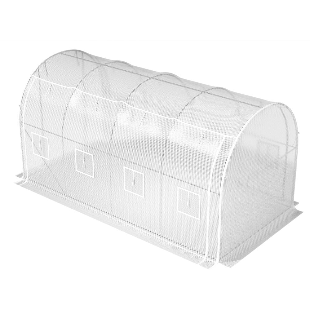 White Outdoor Walk-in Tunnel Greenhouse