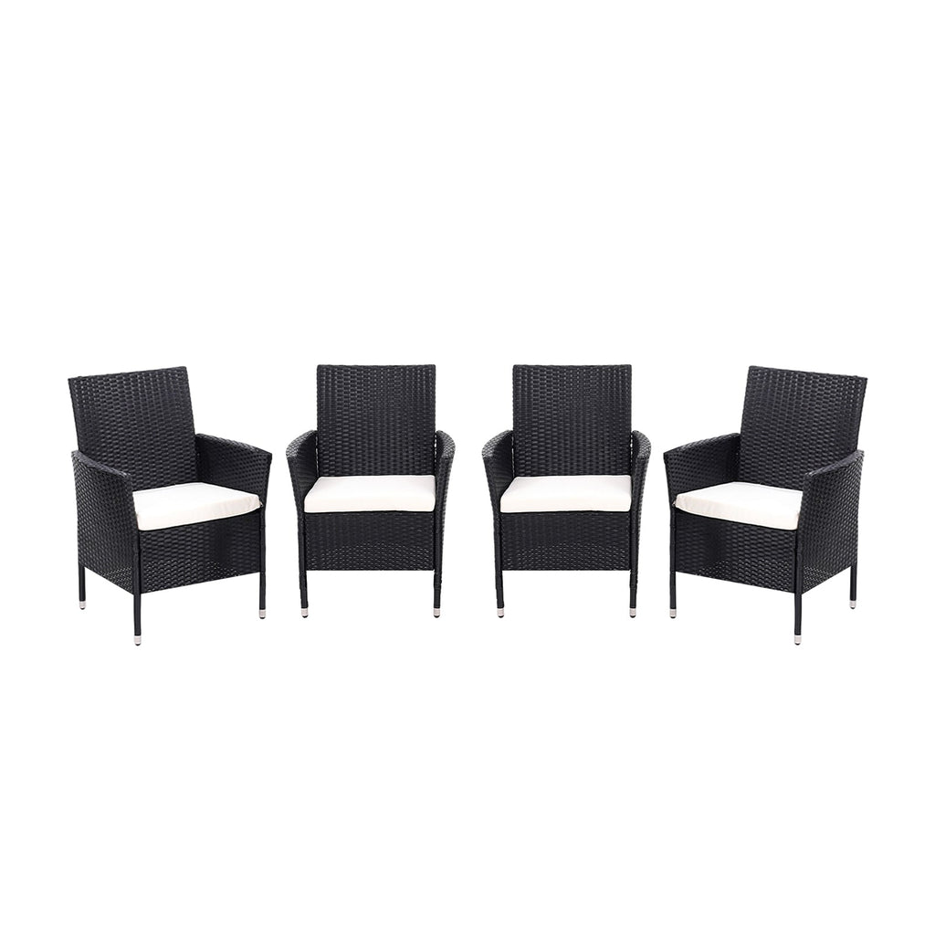 Set of 4 Rattan Chairs Garden Furniture