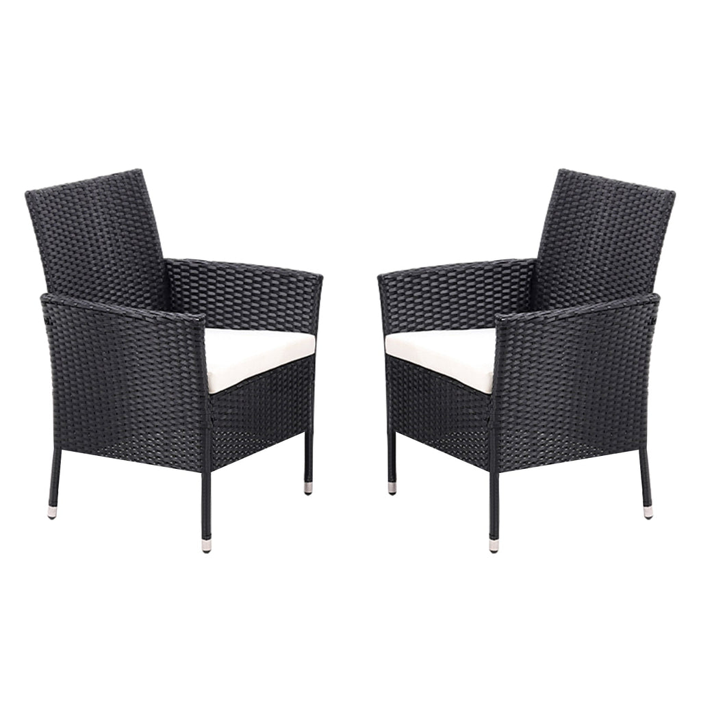 Set of 4 Rattan Chairs Garden Furniture