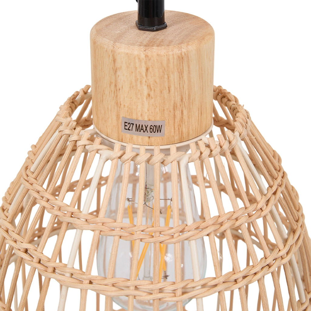 E27 Bamboo-woven Ceiling Pendant Light