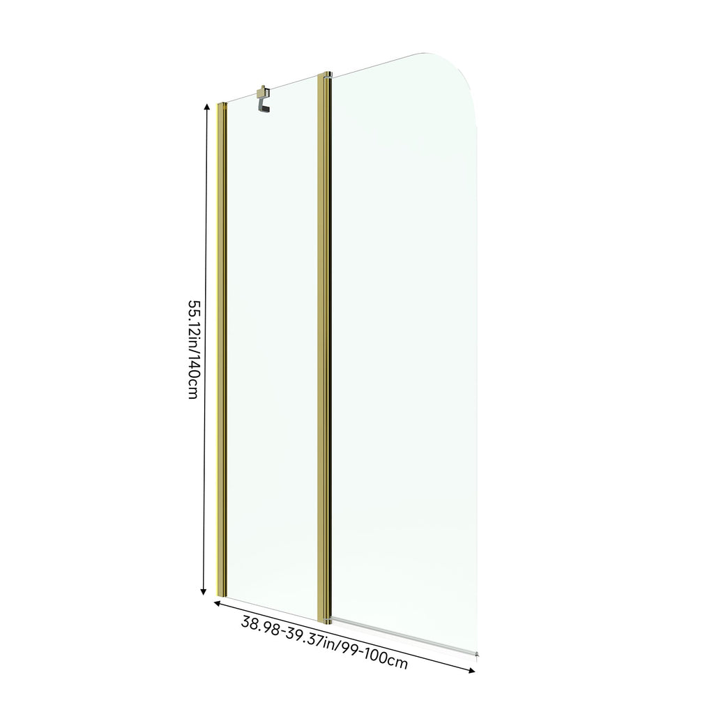 2-Section 180°Pivot Over Bath Shower Screen