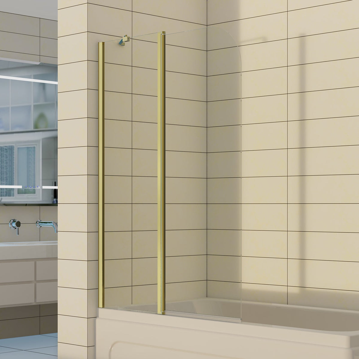 2-Section 180°Pivot Over Bath Shower Screen