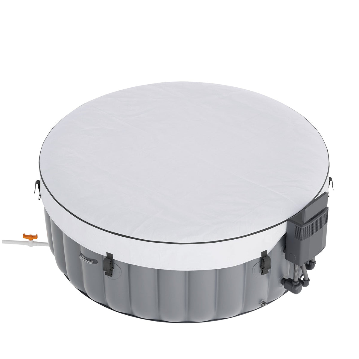 180cm x 71cm Grey Inflatable Hot Tub with Bubble Massage