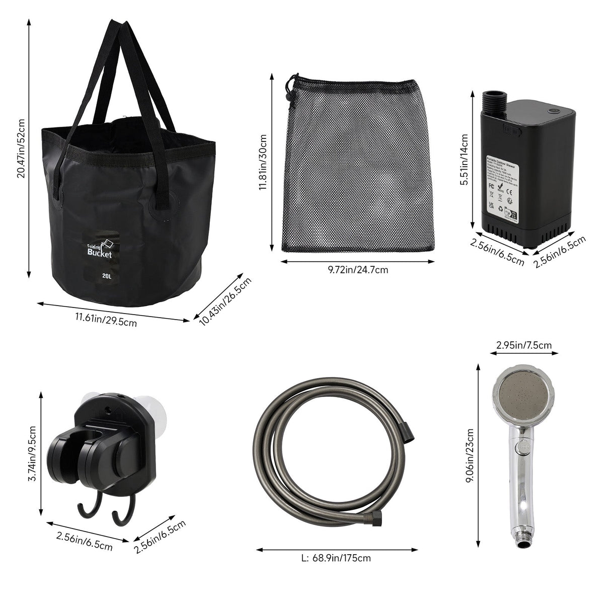 Rechargeable Shower Pump With LED Display
