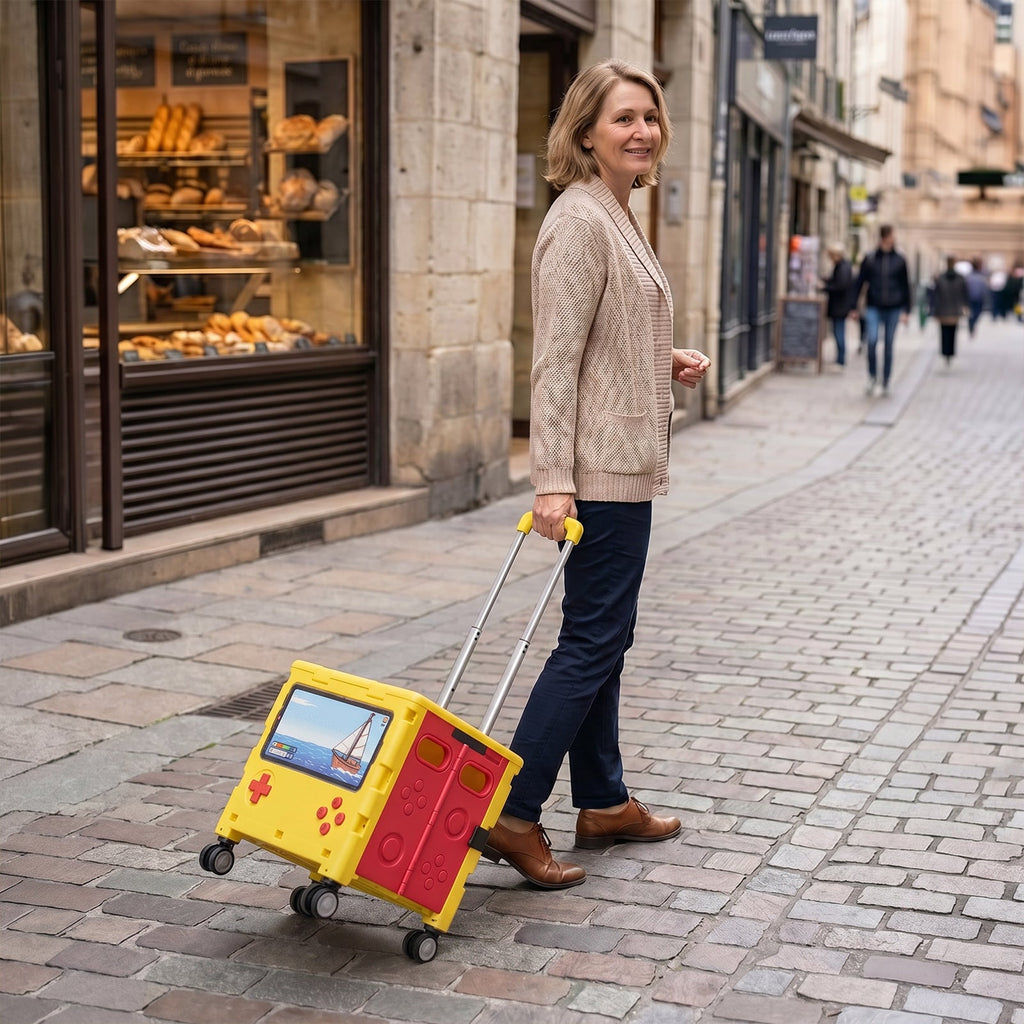 Folding 32L Shopping Trolley Cart with Wheels