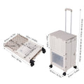 2-Tier Folding 72L Shopping Trolley Cart with Wheels
