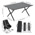 Portable Folding Camping Table with 4 Chairs