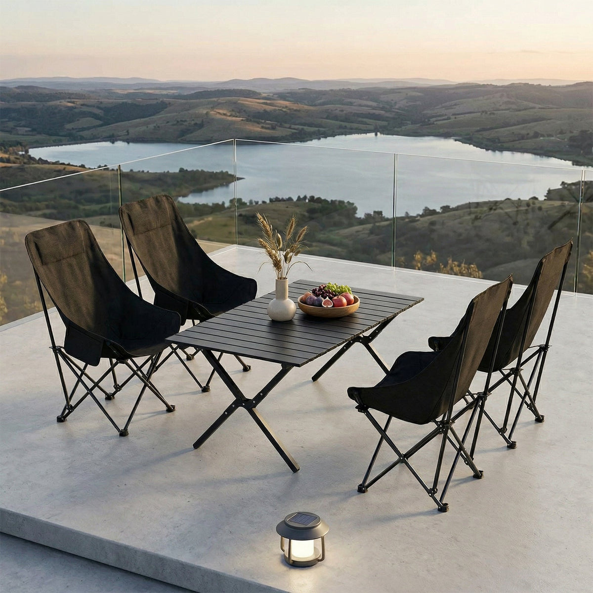 Portable Folding Camping Table with 4 Chairs