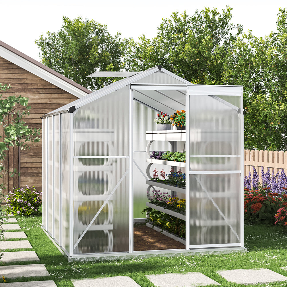 White Framed Garden Greenhouse without Base Frame