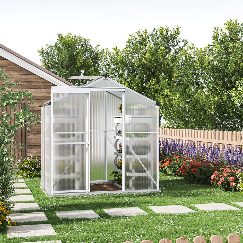 White Framed Garden Greenhouse without Base Frame