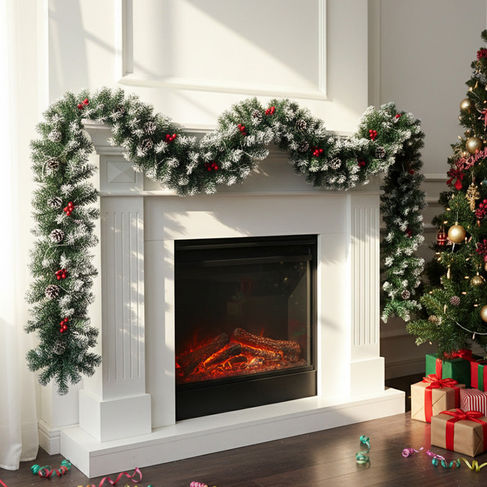 270cm Artificial LED Warm White Light Christmas Garland