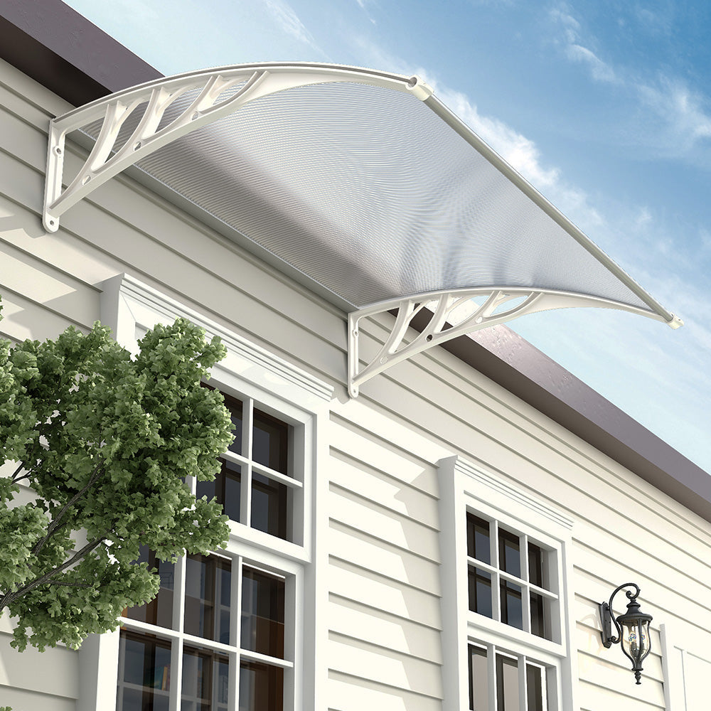 White Outdoor Curved Shielded Rain Shelter