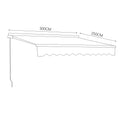 Retractable Patio Awning - Manual Shelter - Grey Awnings   L 250 x W 200 cm 