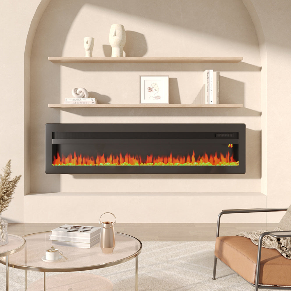 40/50/60/70 Inch Electric Fire with 12 Flame Colours & Remote Control