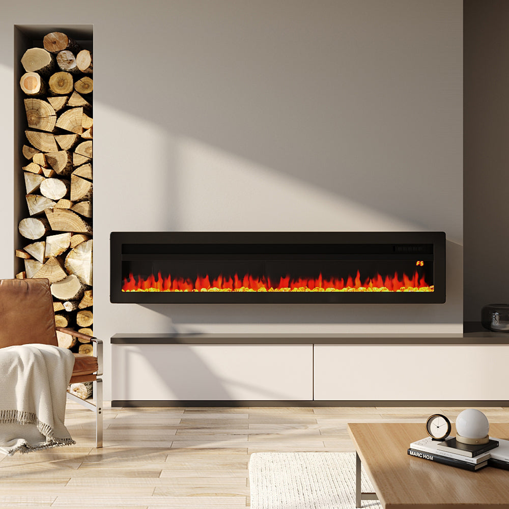 40/50/60/70 Inch Electric Fire with 12 Flame Colours & Remote Control