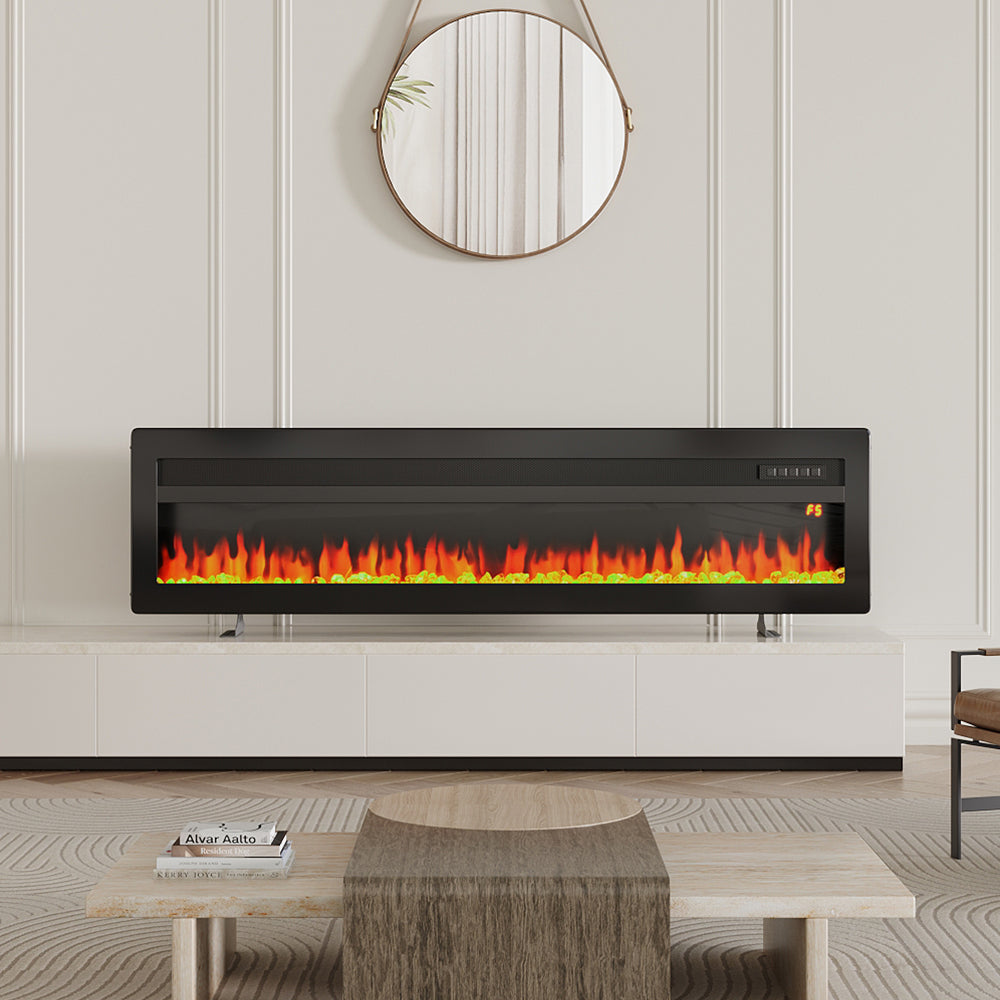 40/50/60/70 Inch Electric Fire with 12 Flame Colours & Remote Control