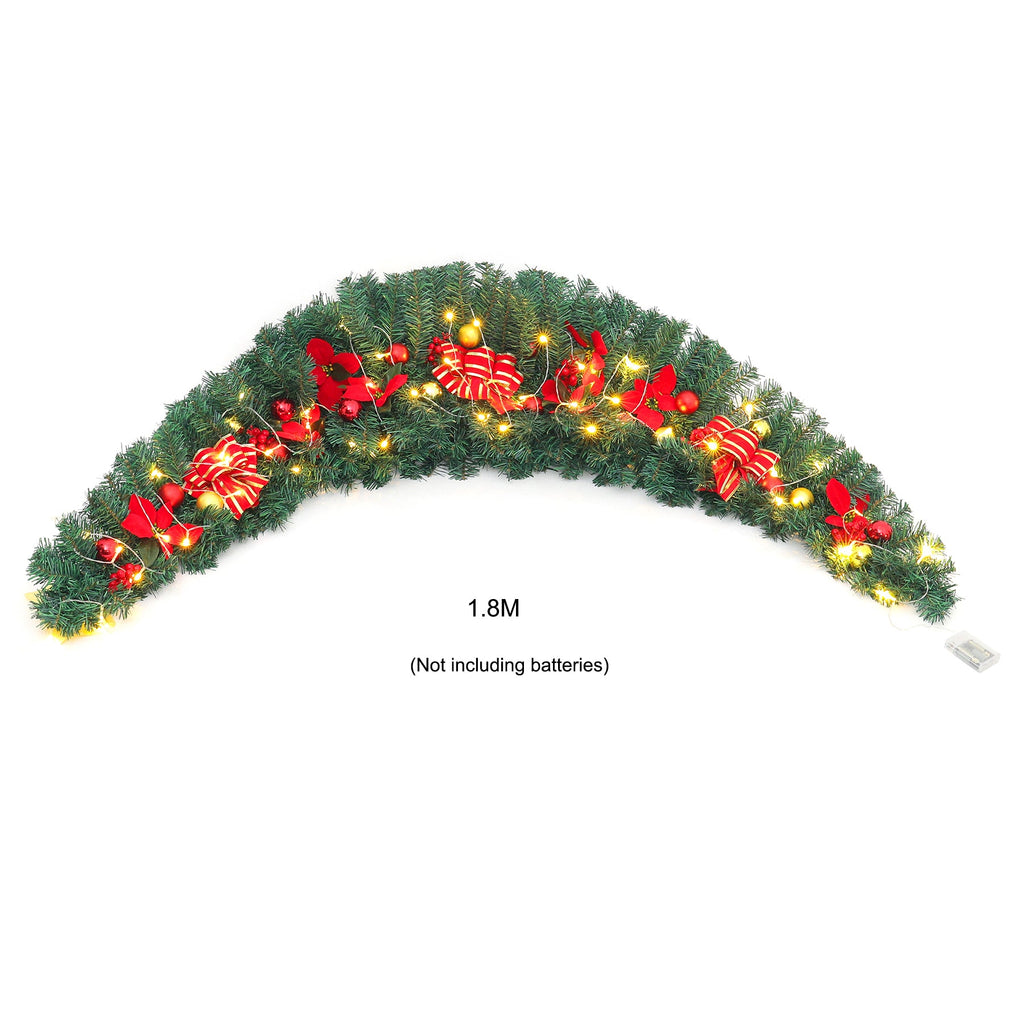 Artificial 180cm Classic Christmas Swag for Front Door Decor