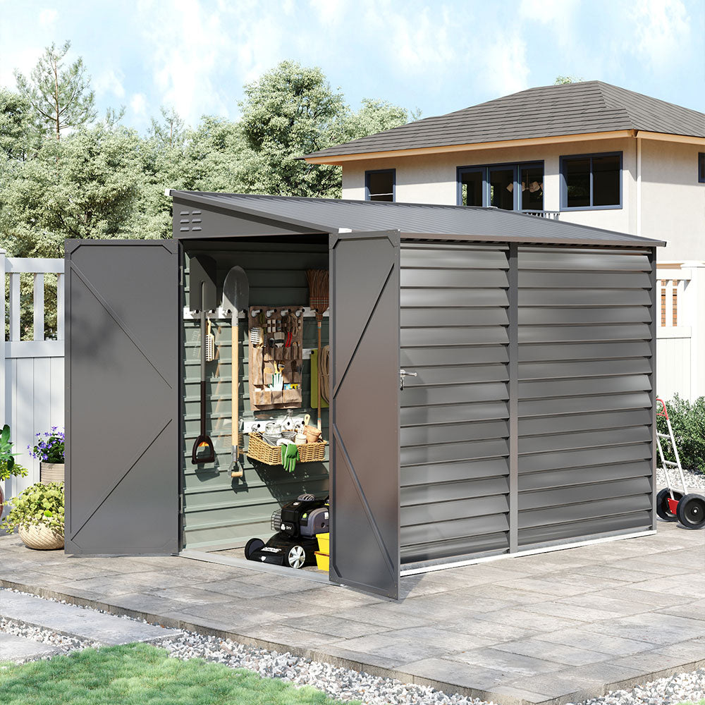 4.6x9 ft Wide Outdoor Lockable Steel Storage Shed