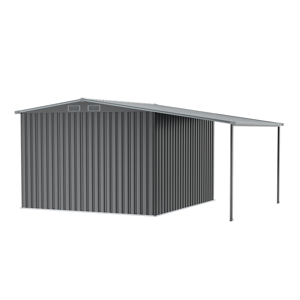 Metal Garden Storage Shed with Side Lean-to