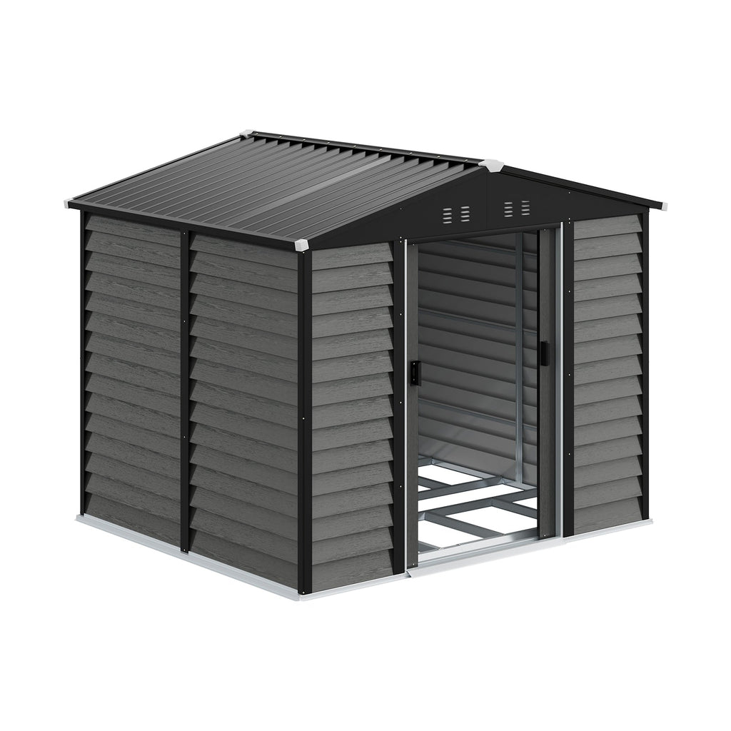 8 x 7 ft Metal Garden Storage Shed with Apex Roof