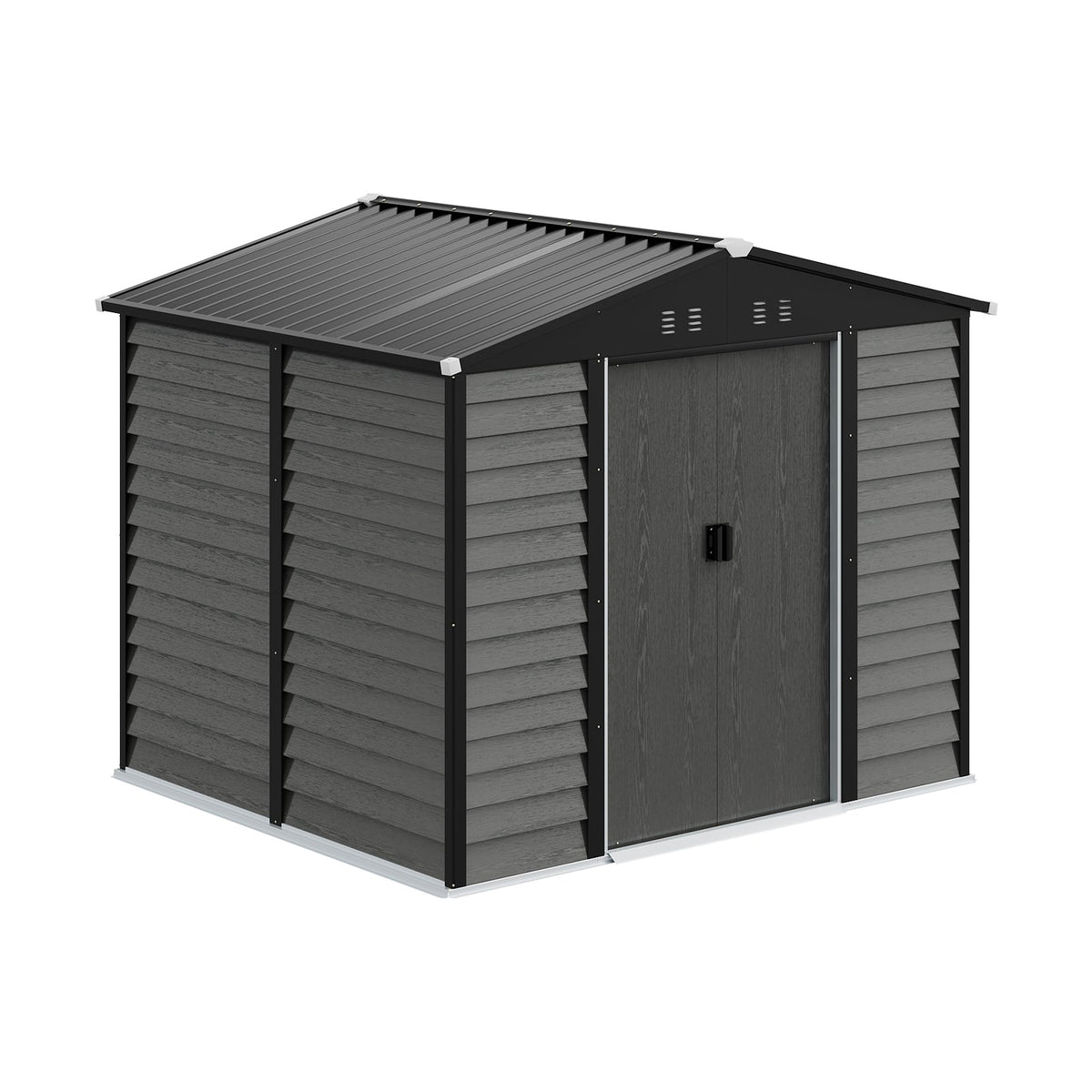 8 x 7 ft Metal Garden Storage Shed with Apex Roof