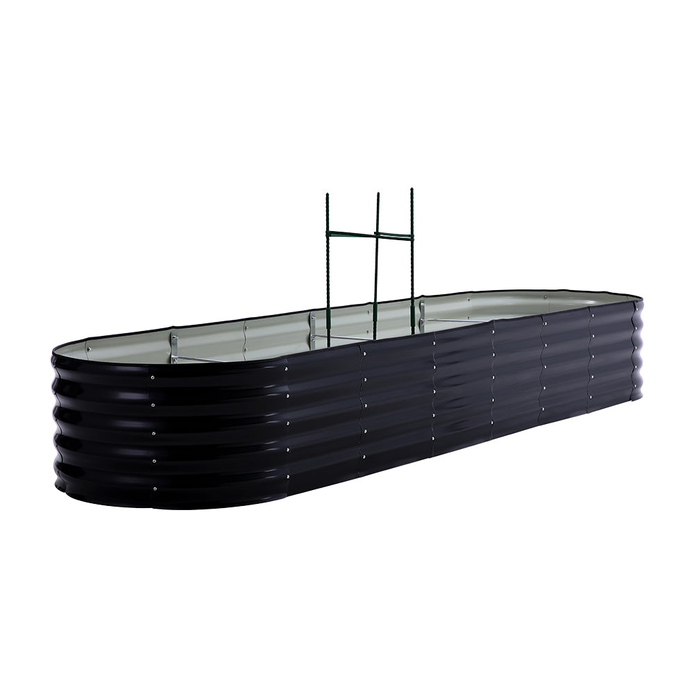 42CM Height Anthracite Galvanized Steel Oval  Raised Garden Bed