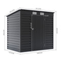 Charcoal Black/Grey 193CM Wide Metal Garden Storage Shed with Lockable Door