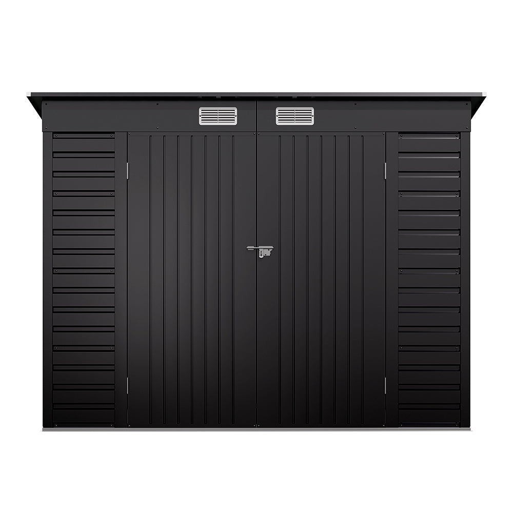 8 x 4 ft Metal Garden Storage Shed with Pent Roof & Lockable Double Doors