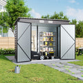 8 x 4 ft Galvanised Steel Garden Storage Shed with Lockable Double Doors