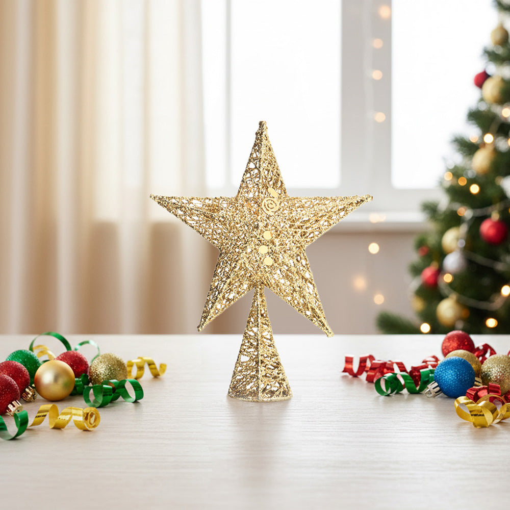 Wrought Iron Christmas Tree Topper Star Ornament Home Decor