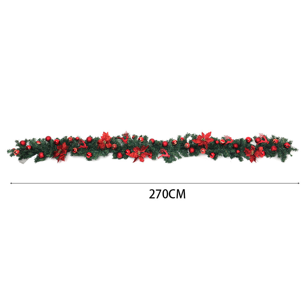 2.7m LED Light String Berry Ball Flower Garland Christmas Decor