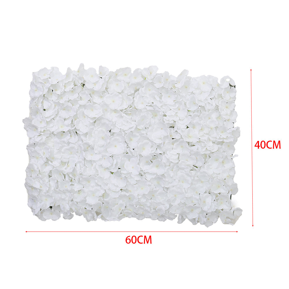 Handcrafted White Silk Hydrangea Flower Panel