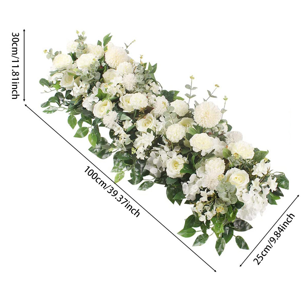 White Rose Floral Row for Wedding Aisle Decor