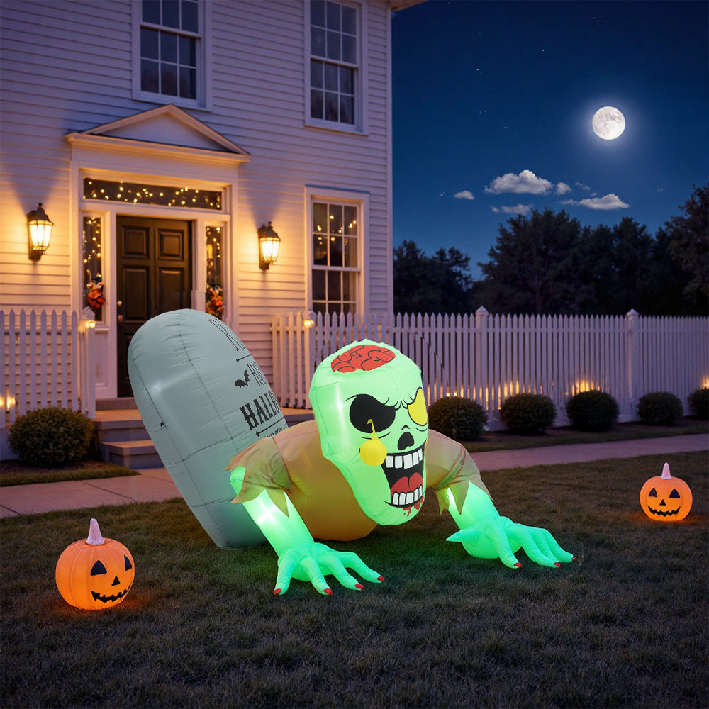 Zombie Tombstone Halloween Inflatable with Lights