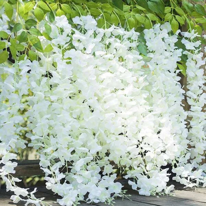 12pcs Artificial Purple Wisteria Hanging Vines