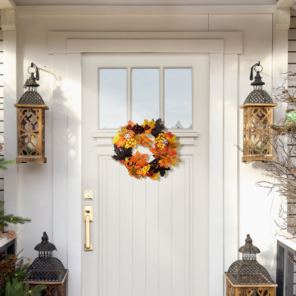Realistic Halloween Decoration Wreath with LED Lights